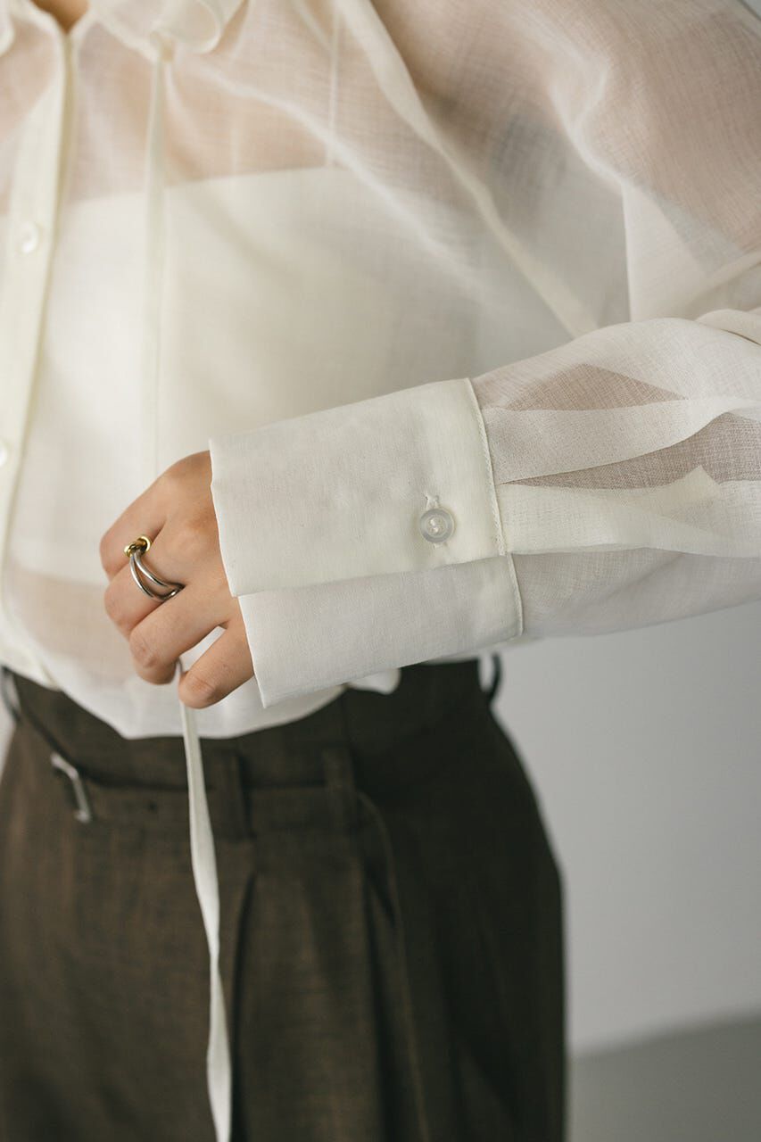 STYLEMIXER「フリルカラーシアーシャツ」|シャツ・ブラウス|