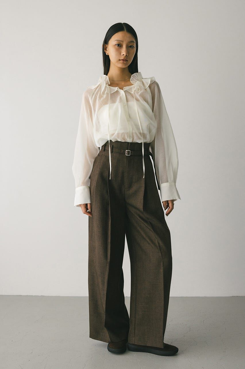 STYLEMIXER「フリルカラーシアーシャツ」|シャツ・ブラウス|