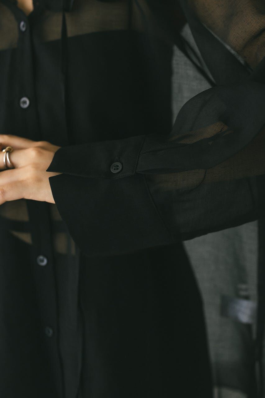 STYLEMIXER「フリルカラーシアーシャツ」|シャツ・ブラウス|