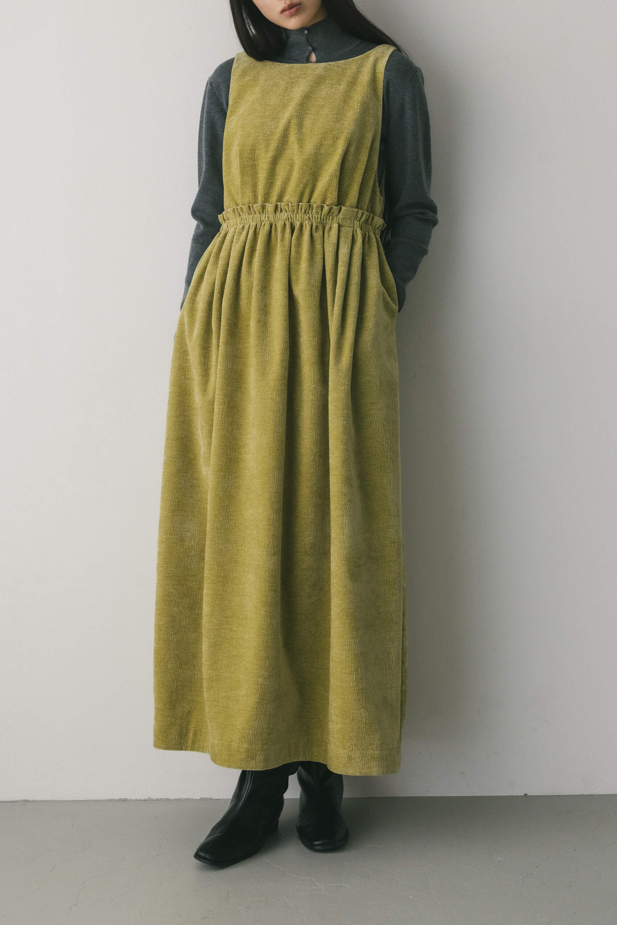 STYLEMIXER「2WAYベロアジャンパースカート」|ワンピース|LIME