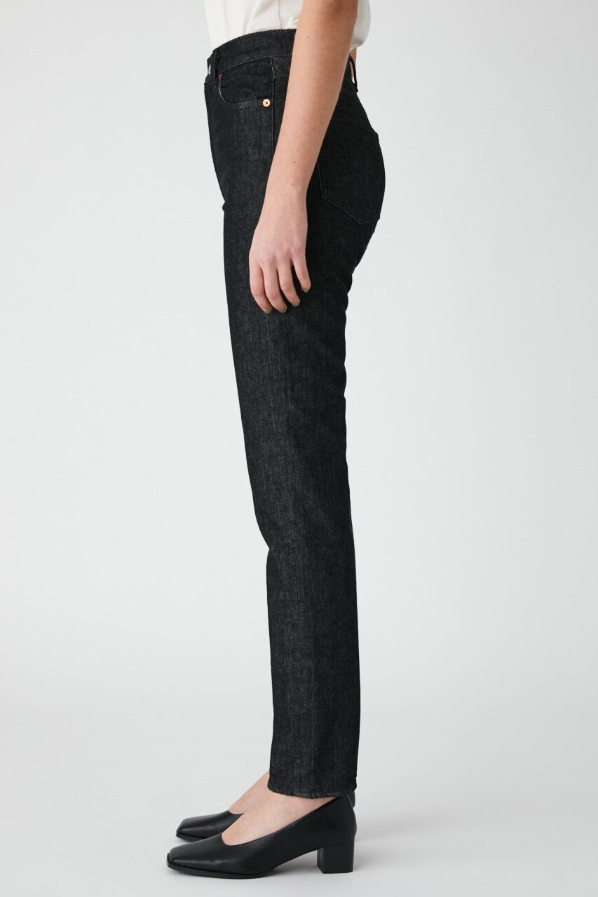 MOUSSY「PLAIN JEANS BLK STRAIGHT SLIM」|デニム|