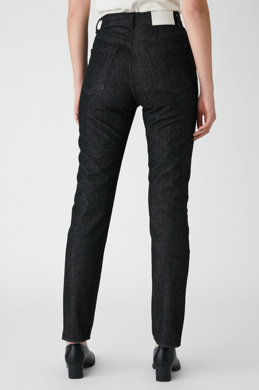 MOUSSY「PLAIN JEANS BLK STRAIGHT SLIM」|デニム|