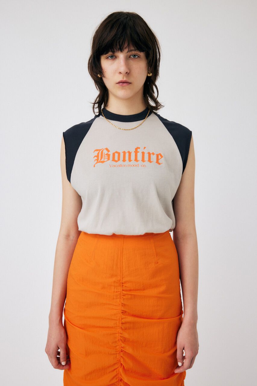 MOUSSY「RAGRAN BLACK LETTER NS Tシャツ」|タンクトップ|L/BLK1