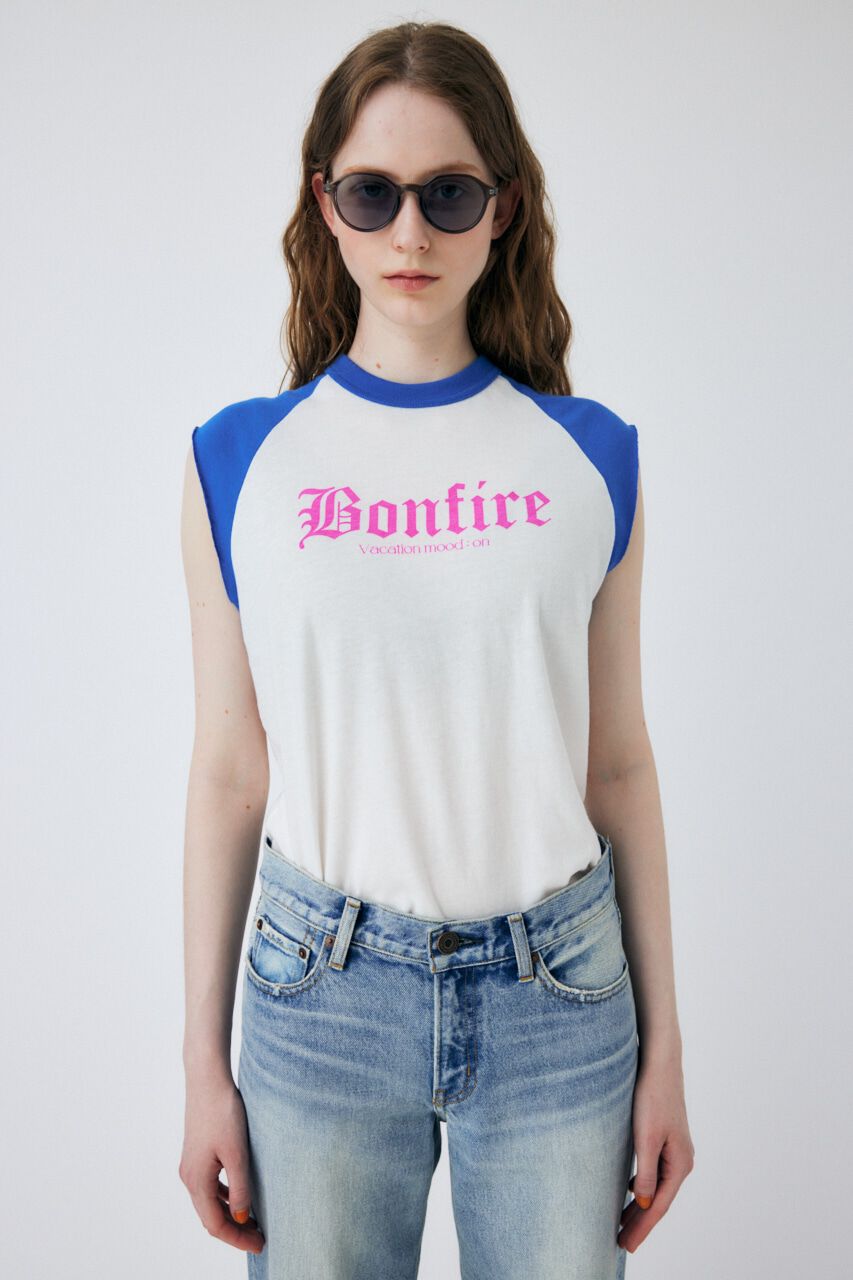 MOUSSY「RAGRAN BLACK LETTER NS Tシャツ」|タンクトップ|