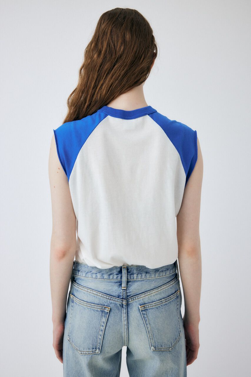 MOUSSY「RAGRAN BLACK LETTER NS Tシャツ」|タンクトップ|