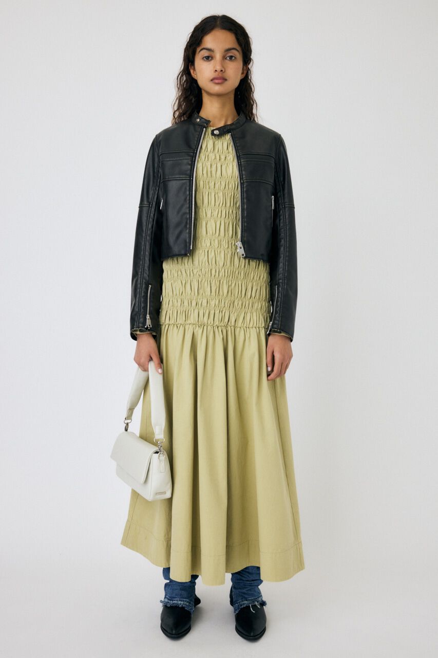 MOUSSY「SHIRRING GATHER ドレス」|ワンピース|L/KHA1