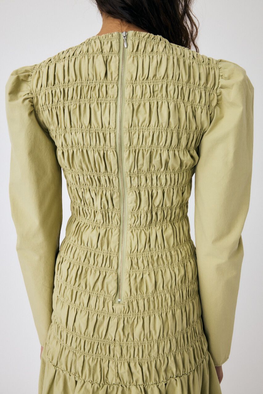 MOUSSY「SHIRRING GATHER ドレス」|ワンピース|