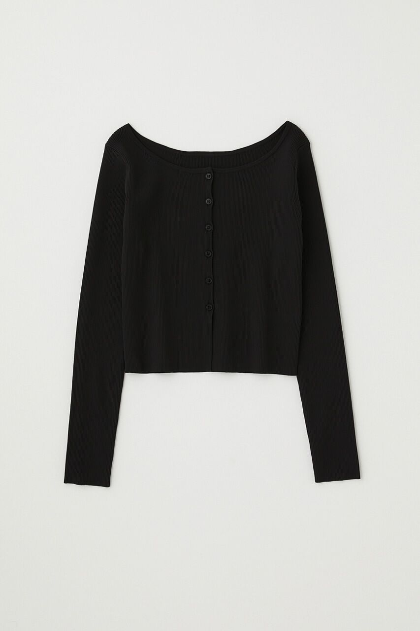 MOUSSY「ﾘｻｲｸﾙﾎﾟﾘｴｽﾃﾙ使用 経年劣化の少ないﾘﾌﾞﾆｯﾄ ｼﾝﾌﾟ  」|ニット・セーター|BLK