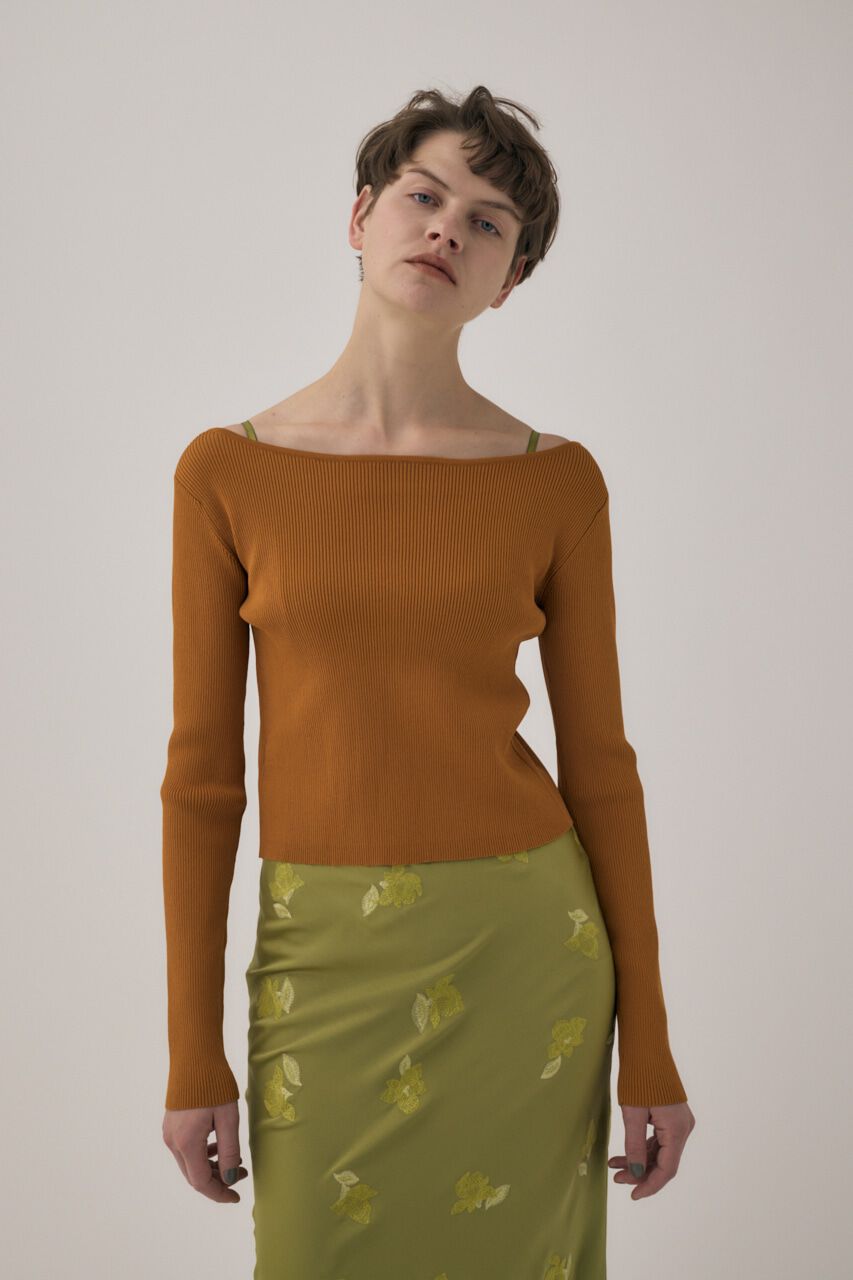 MOUSSY「ﾘｻｲｸﾙﾎﾟﾘｴｽﾃﾙ使用 経年劣化の少ないﾘﾌﾞﾆｯﾄ ｼﾝﾌﾟ  」|ニット・セーター|