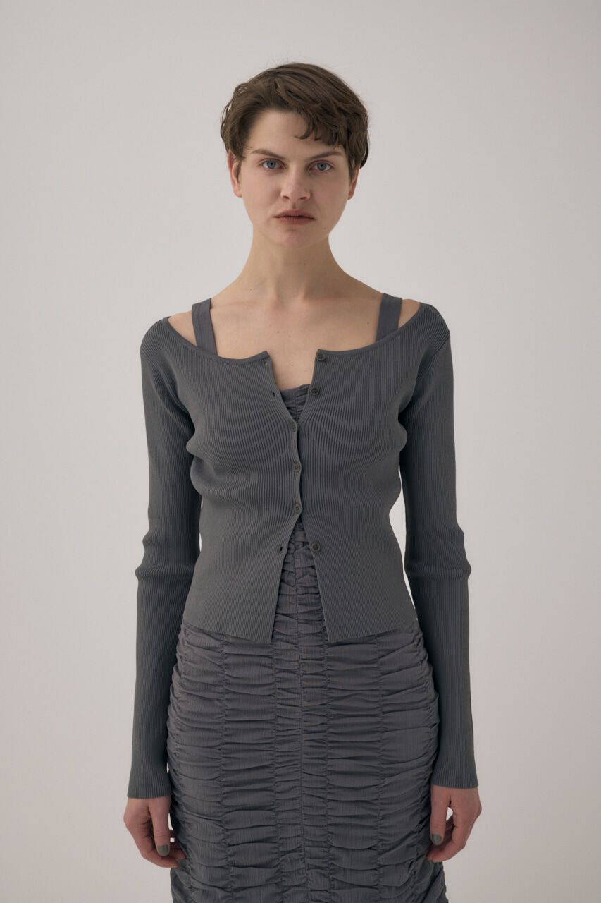 MOUSSY「ﾘｻｲｸﾙﾎﾟﾘｴｽﾃﾙ使用 経年劣化の少ないﾘﾌﾞﾆｯﾄ ｼﾝﾌﾟ  」|ニット・セーター|