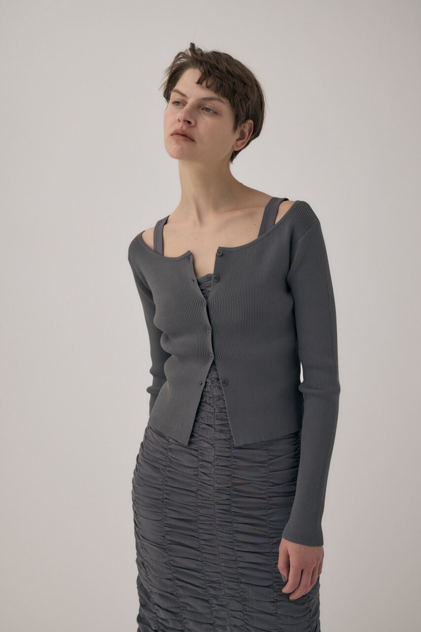 MOUSSY「ﾘｻｲｸﾙﾎﾟﾘｴｽﾃﾙ使用 経年劣化の少ないﾘﾌﾞﾆｯﾄ ｼﾝﾌﾟ  」|ニット・セーター|