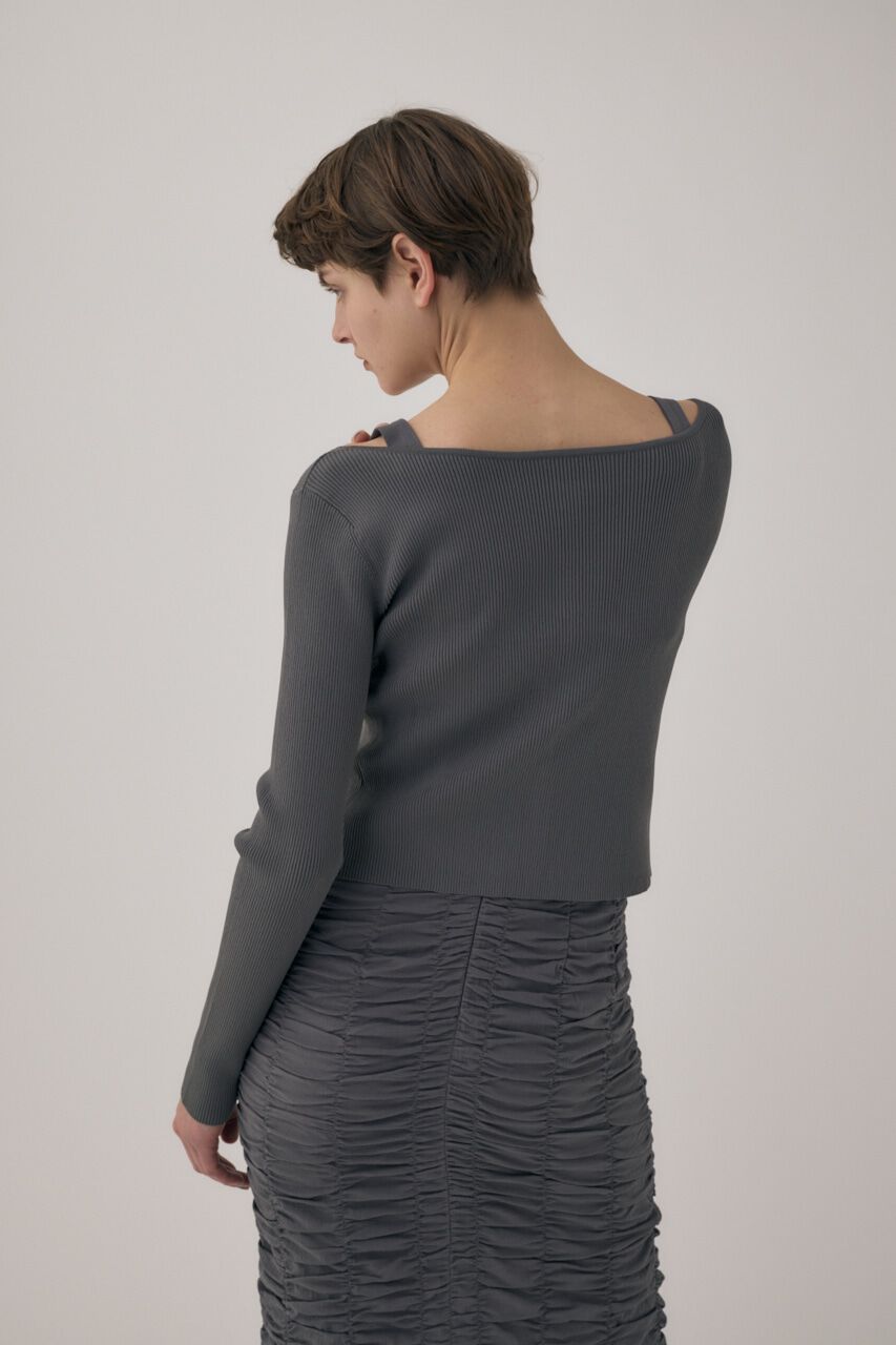 MOUSSY「ﾘｻｲｸﾙﾎﾟﾘｴｽﾃﾙ使用 経年劣化の少ないﾘﾌﾞﾆｯﾄ ｼﾝﾌﾟ  」|ニット・セーター|