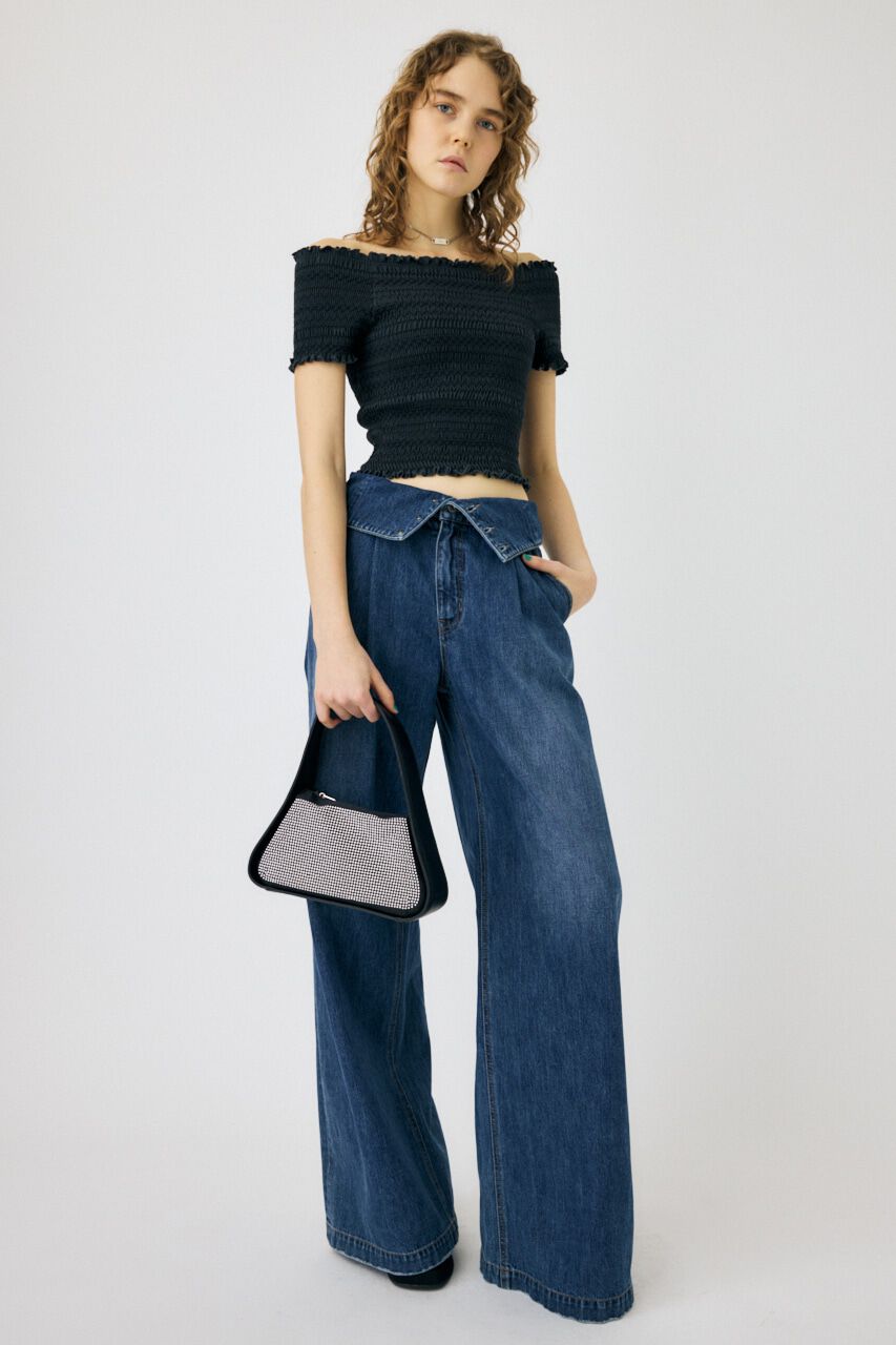 MOUSSY「CORSET DESIGN BAGGY」|デニム|