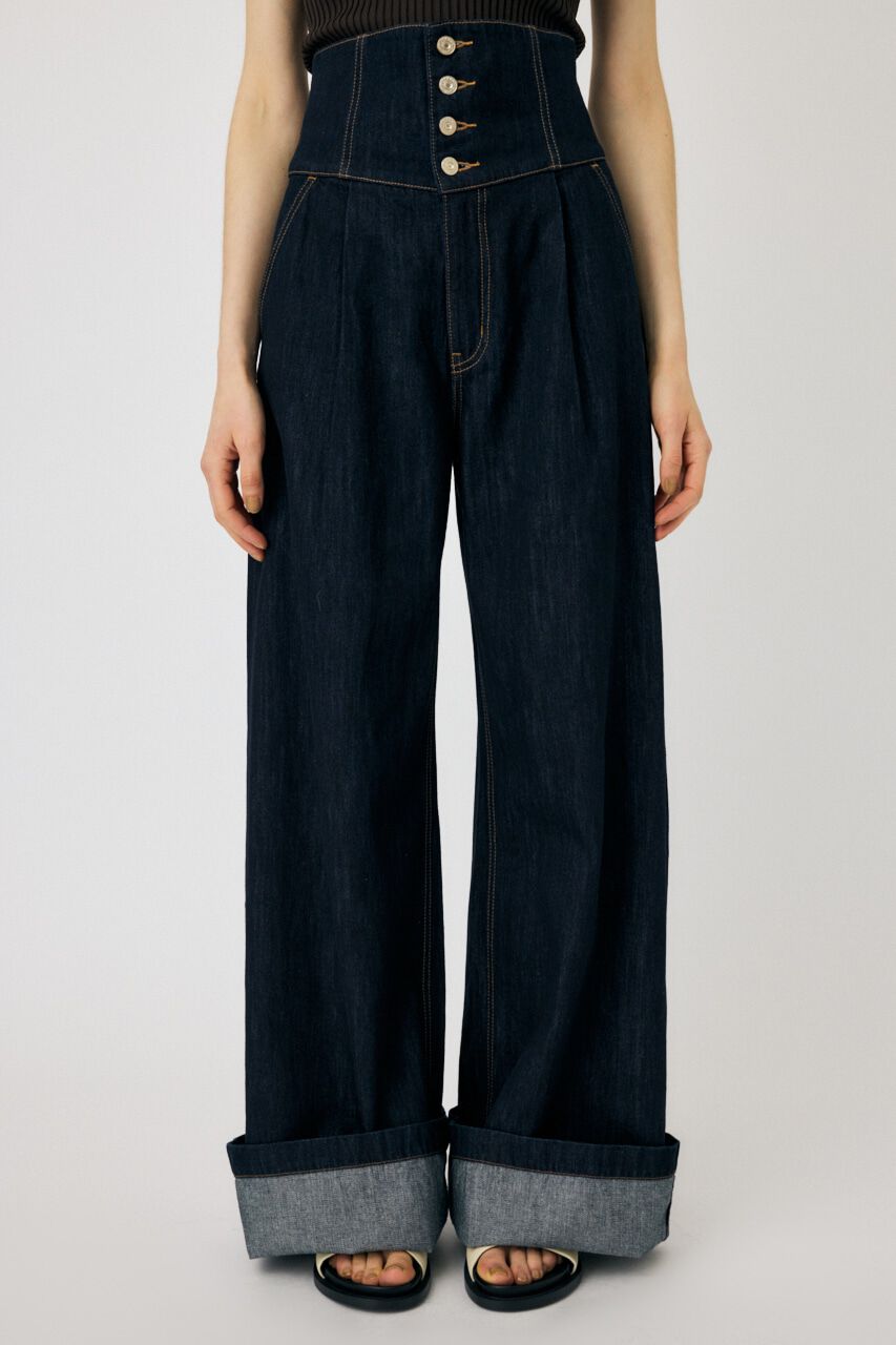 MOUSSY「CORSET DESIGN BAGGY」|デニム|