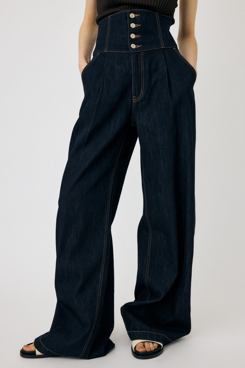 MOUSSY「CORSET DESIGN BAGGY」|デニム|