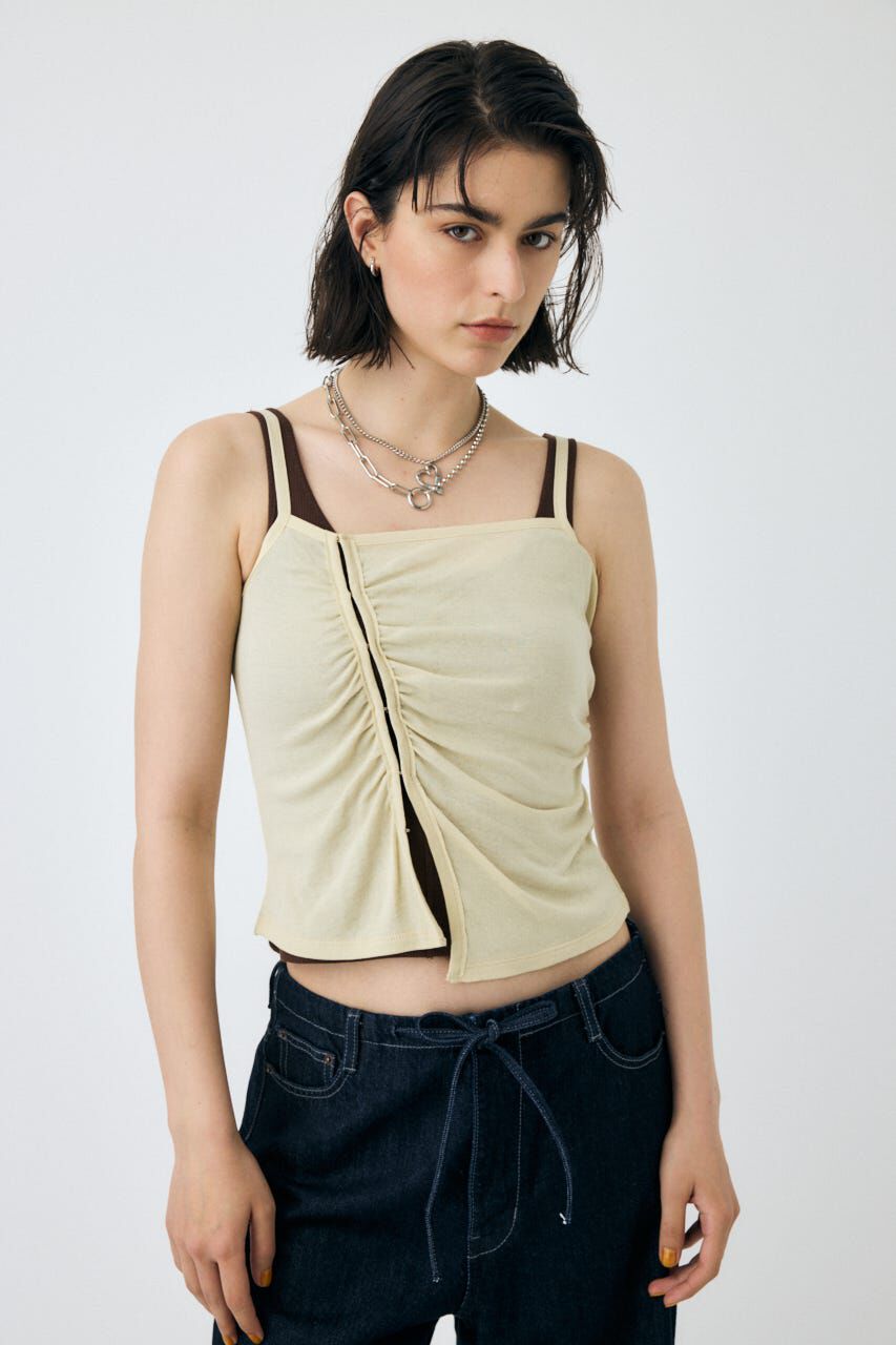 MOUSSY「DOUBLE LAYERED SHEER タンク」|タンクトップ|ECRU