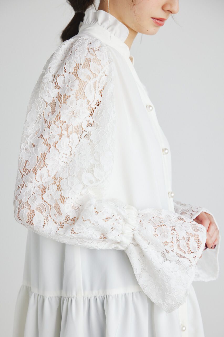 rienda「シアーレースドッキングチュニックTOP」|シャツ・ブラウス|