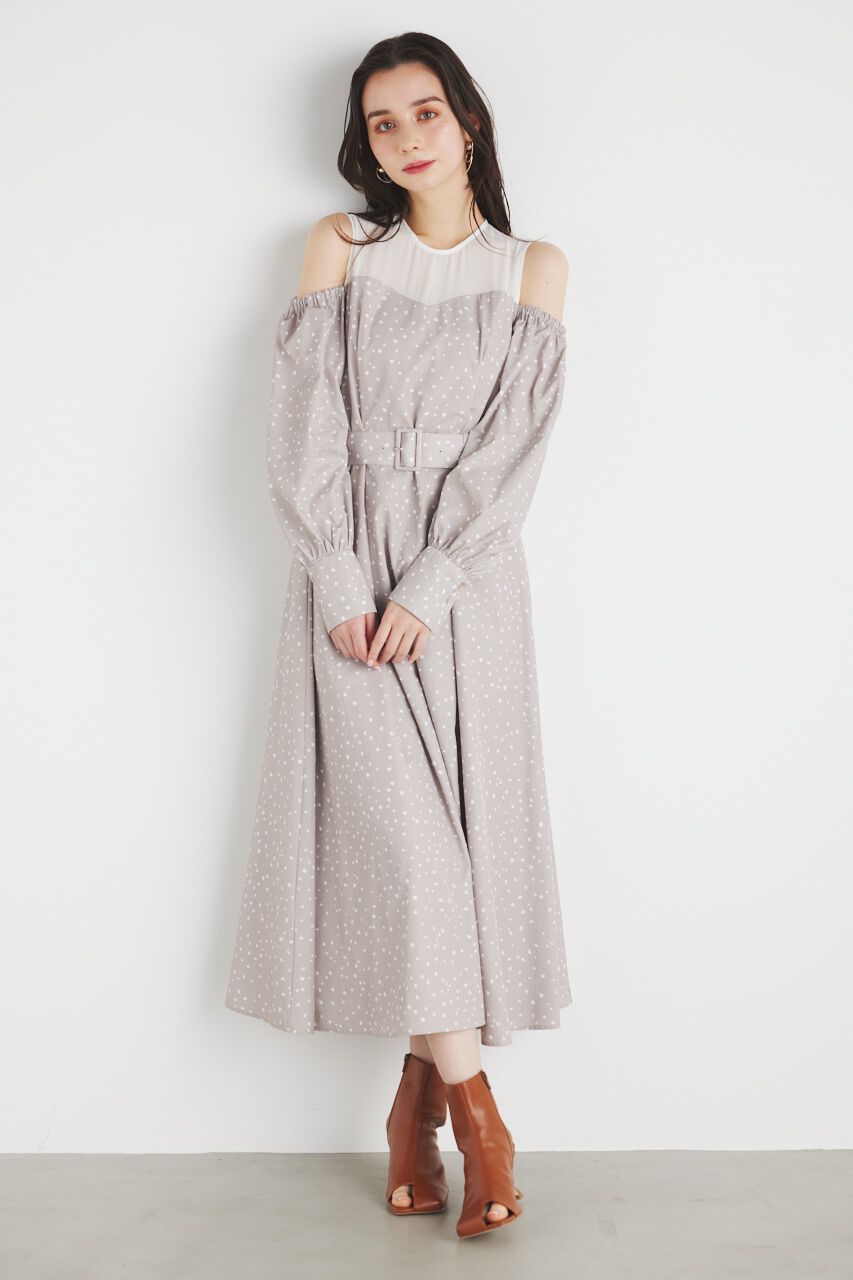 rienda「レイヤードオフショルフレアOP」|ワンピース|