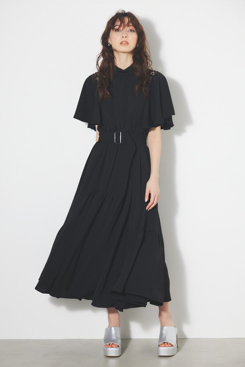 rienda「スリットショルダーフレアSLV OP」|ワンピース|