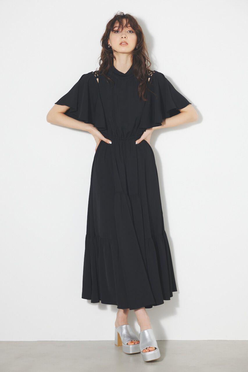 rienda「スリットショルダーフレアSLV OP」|ワンピース|