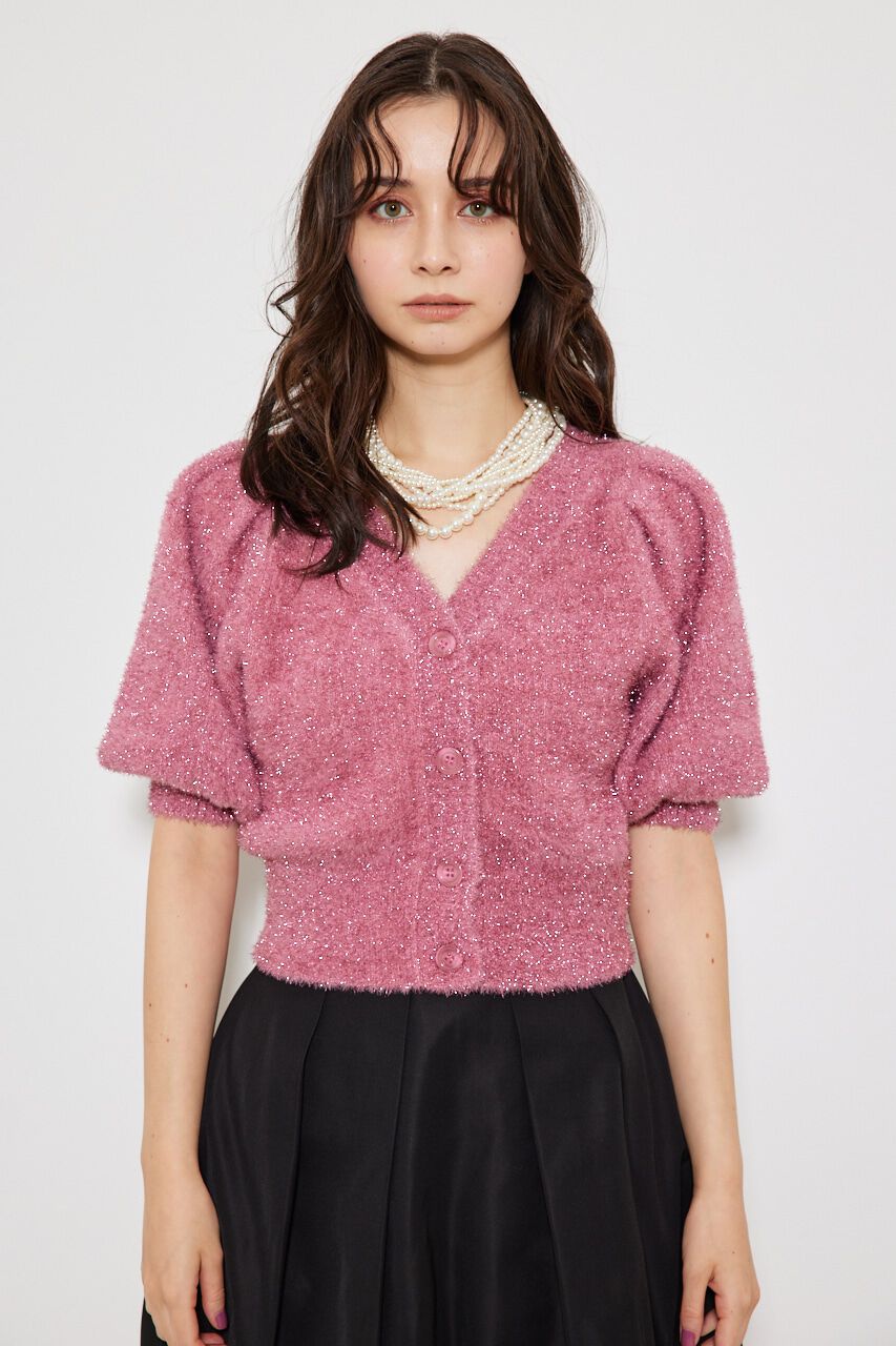 rienda「ラメシャギーカーデKnit TOP」|ニット・セーター|