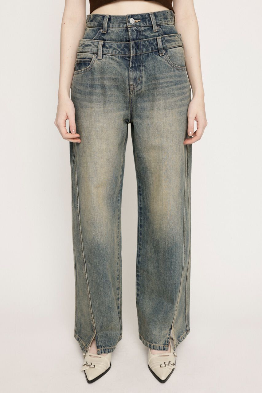 SLY「LAYERED STRAIGHT PT-C」|デニム|