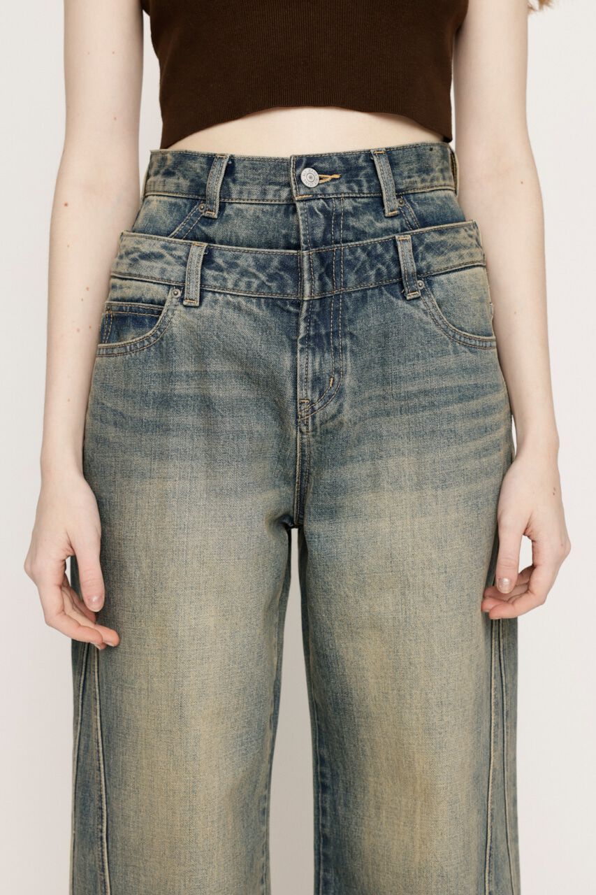 SLY「LAYERED STRAIGHT PT-C」|デニム|