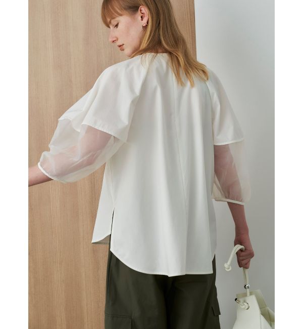 ELENDEEK「HALF ORGANZA SLEEVE BL」|シャツ・ブラウス|