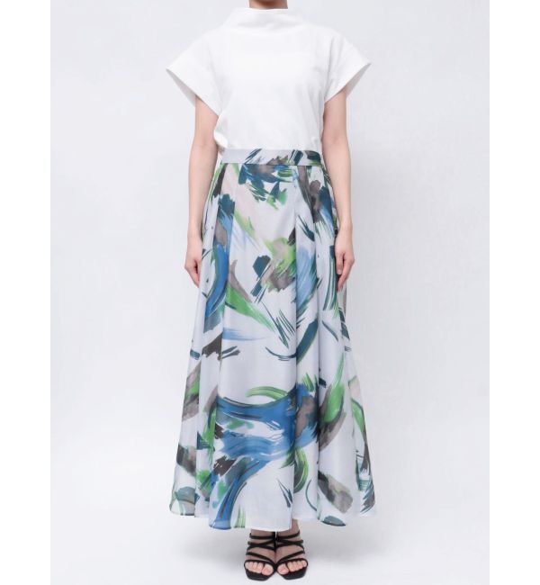 ELENDEEK「PAINTING PATTERN FLARE SK」|スカート|