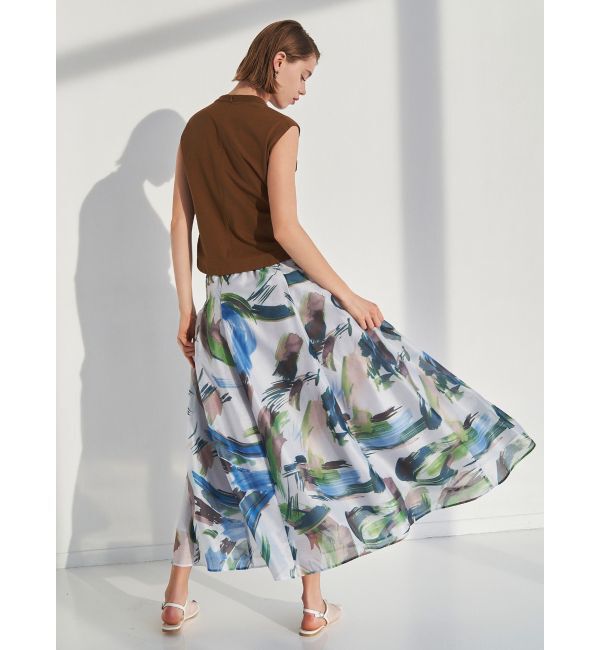 ELENDEEK「PAINTING PATTERN FLARE SK」|スカート|