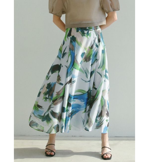 ELENDEEK「PAINTING PATTERN FLARE SK」|スカート|