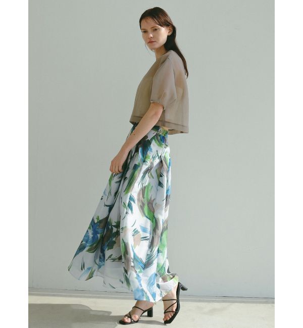ELENDEEK「PAINTING PATTERN FLARE SK」|スカート|