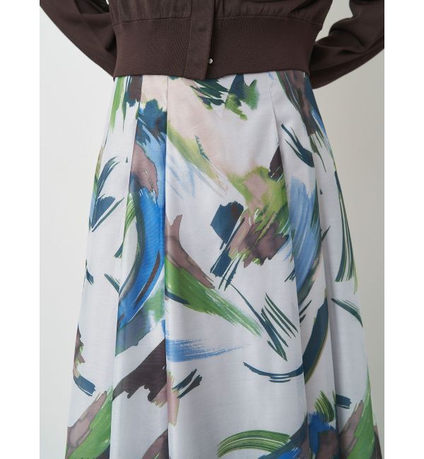 ELENDEEK「PAINTING PATTERN FLARE SK」|スカート|