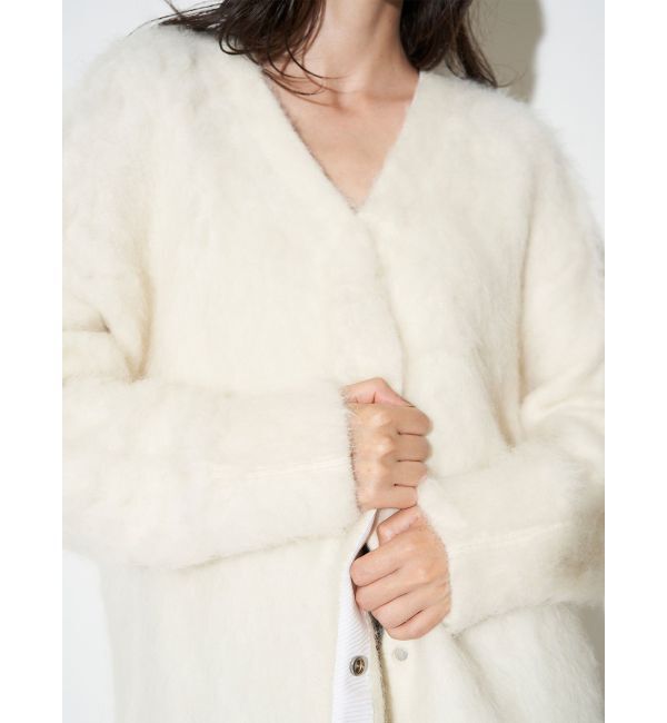 ELENDEEK「ALPACA SHAGGY KTCD」|カーディガン|オフホワイト
