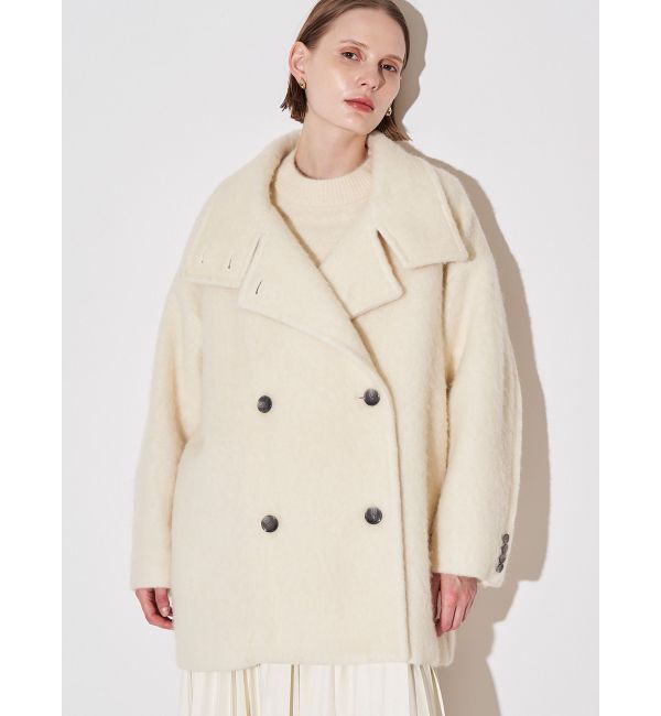 ELENDEEK「STAND COLLAR SHORT CT」|チェスターコート|オフホワイト