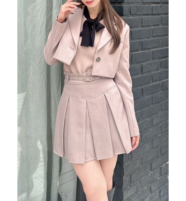 RESEXXY「クロップドジャケット【セットアップ着用可能】」|テーラードジャケット|ベージュ