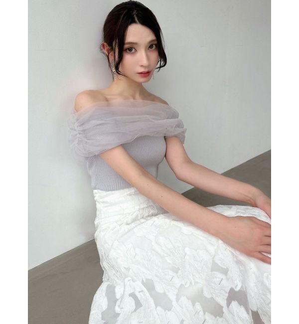 RESEXXY「シアーコンビオフショルニット」|ニット・セーター|