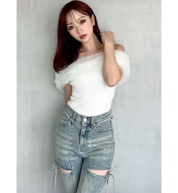 RESEXXY「シアーコンビオフショルニット」|ニット・セーター|