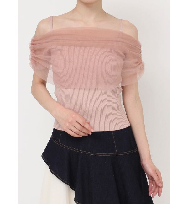 RESEXXY「シアーコンビオフショルニット」|ニット・セーター|