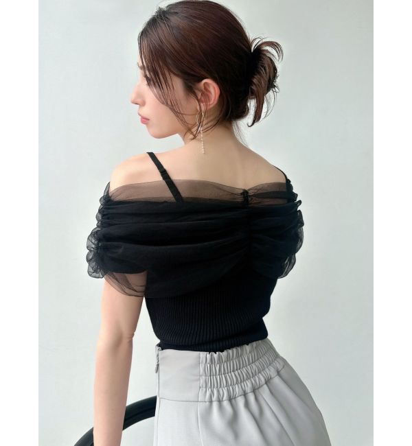 RESEXXY「シアーコンビオフショルニット」|ニット・セーター|