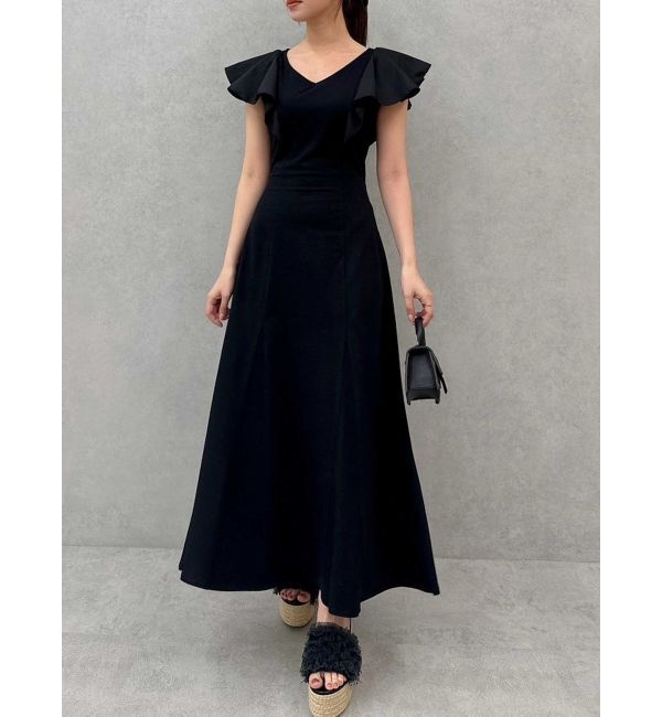 dazzlin「バックオープンフリルカットワンピース」|ワンピース|ブラック