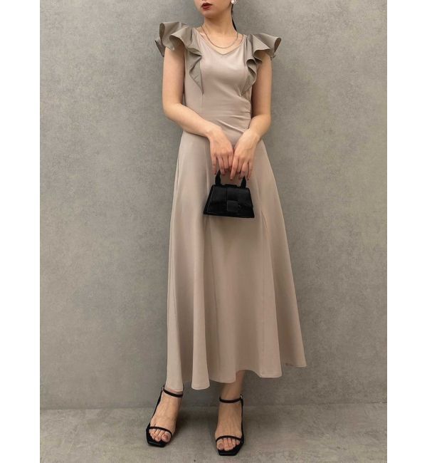 dazzlin「バックオープンフリルカットワンピース」|ワンピース|ベージュ