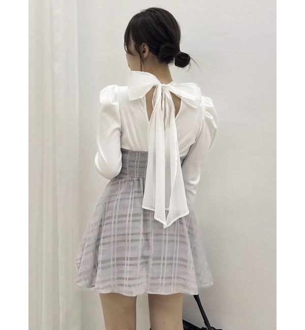 dazzlin「バックリボンパワショルミニコルセットワンピース」|ワンピース|