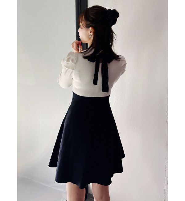 dazzlin「モチーフパターンニットミニワンピース」|ワンピース|