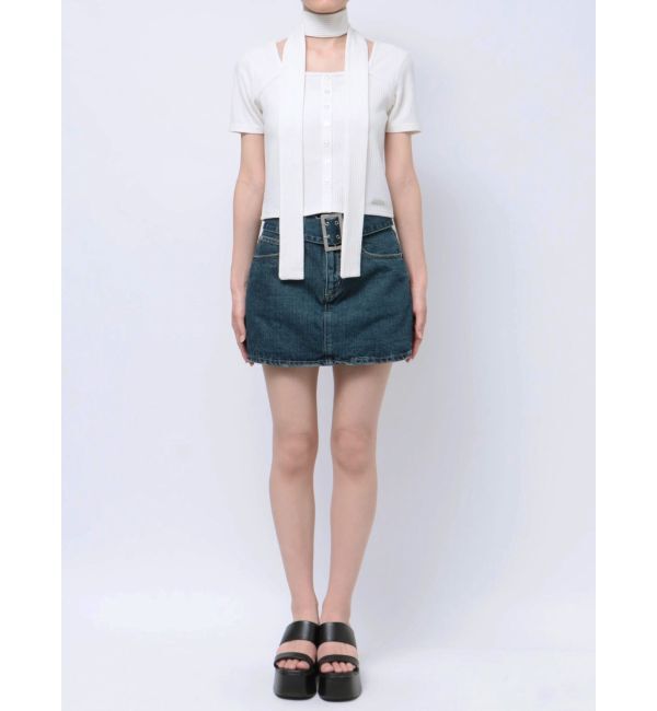 EMODA「スリムタイボタントップ」|Tシャツ・カットソー|