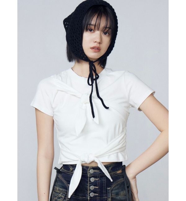 EMODA「ダブルリボンコンパクトTシャツ」|Tシャツ・カットソー|