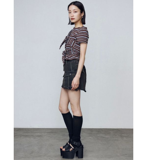 EMODA「ダブルリボンコンパクトTシャツ」|Tシャツ・カットソー|