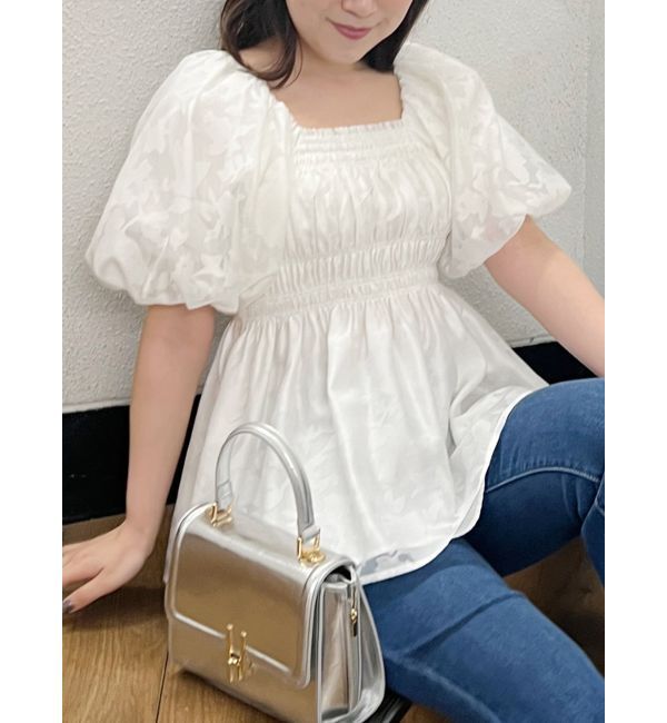 MERCURYDUO「オパールボリュームスリーブチュニック」|シャツ・ブラウス|オフホワイト