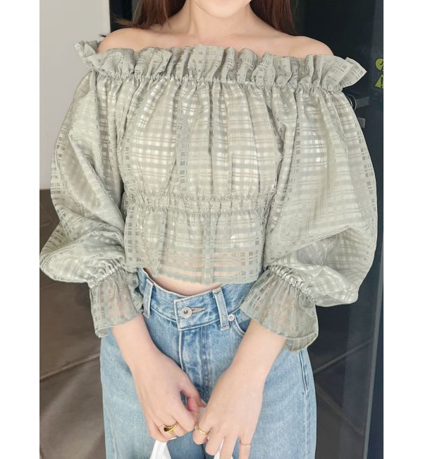 MERCURYDUO「2WAYオフショルシャーリングクロプドブラウス」|シャツ・ブラウス|