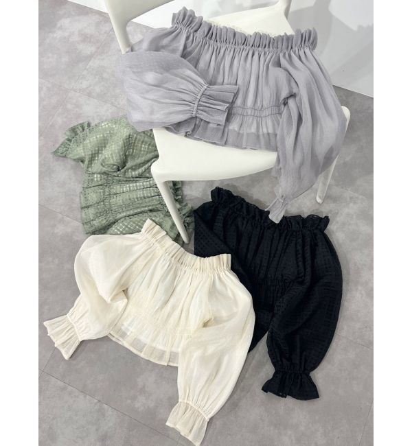 MERCURYDUO「2WAYオフショルシャーリングクロプドブラウス」|シャツ・ブラウス|